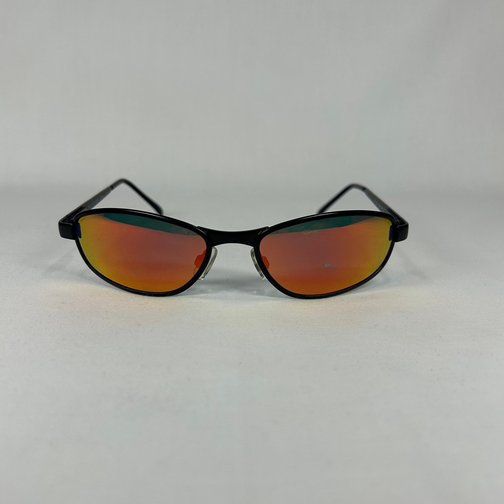 Deadstock Y2K Oval Matrix Sunglasses – Iridescent Orange Mirror Lenses